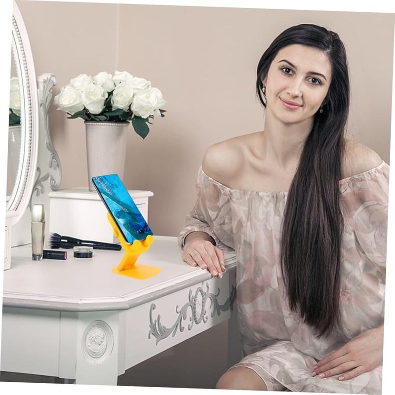 Foldable Adjustable Yellow Phone Tablet Stand Holder For Home Office Desk - Image 3